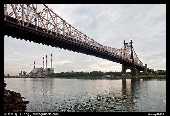 Queensboro bridge and power station. NYC, New York, USA