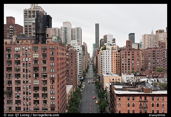 Street and buildings from above, Manhattan. NYC, New York, USA (color)