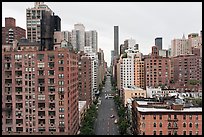 Street and buildings from above, Manhattan. NYC, New York, USA ( color)