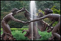 Three Dancing Maidens sculpture and fountain, Central Park. NYC, New York, USA