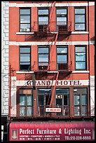 Facade detail, Bowery Hotel. NYC, New York, USA ( color)