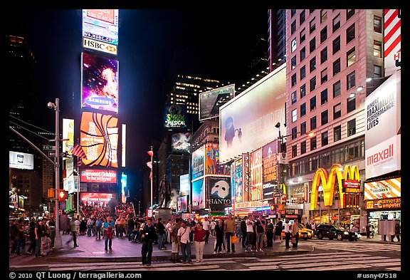 Picture Photo Times Square With Renaissance New York Times Square Hotel Two Times Square At Night Nyc New York Usa