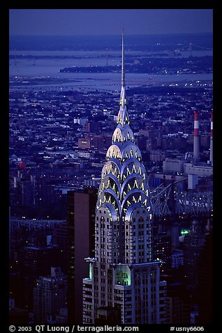 Chrysler building, seen from the Empire State building at dusk. NYC, New York, USA