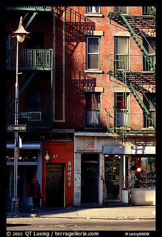 Street in Chinatown. NYC, New York, USA (color)