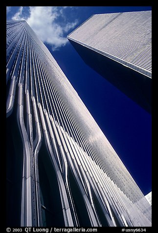 Looking up the World Trade Center. NYC, New York, USA (color)