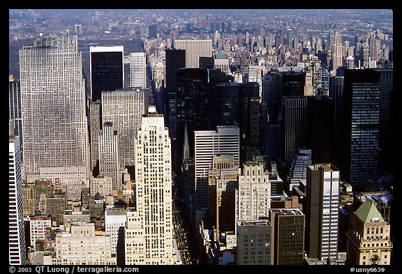 Upper Manhattan, Looking north from the Empire State building. NYC, New York, USA
