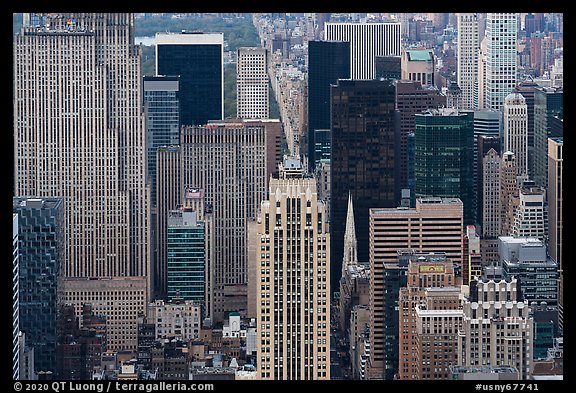 Midtown Manhattan with St Patricks Cathedral from Empire State Building. NYC, New York, USA