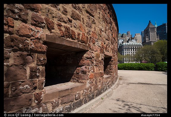 Circular wall of fort, Castle Clinton National Monument. NYC, New York, USA (color)