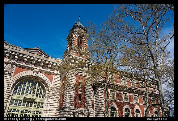 French Renaissance architecture of main building, Ellis Island, Statue of Liberty National Monument. NYC, New York, USA