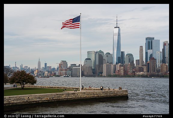 Manhattan skyline with One World Trade Center. NYC, New York, USA (color)