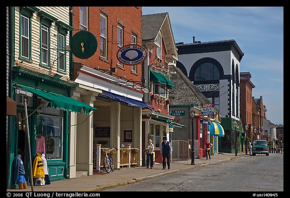 Street with old buildings. Newport, Rhode Island, USA