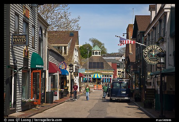 Area of shops near harbor. Newport, Rhode Island, USA