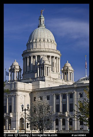 Rhode Island State House, with fourth largest marble dome in the world. Providence, Rhode Island, USA (color)