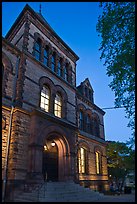 Sayles Hall (1881) at dusk, Brown University. Providence, Rhode Island, USA ( color)