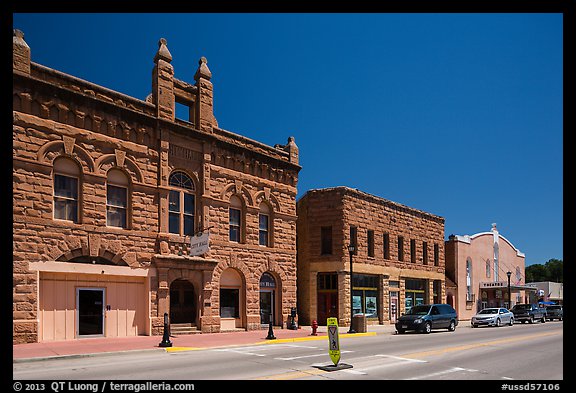 City Hall on main street, Hot Springs. Black Hills, South Dakota, USA