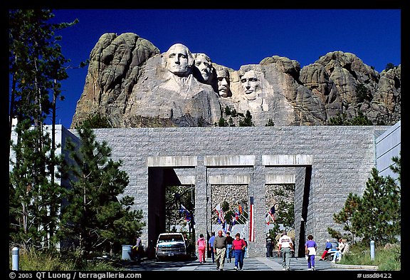 Entrance of Alley of the Flags,  Mount Rushmore National Memorial. South Dakota, USA