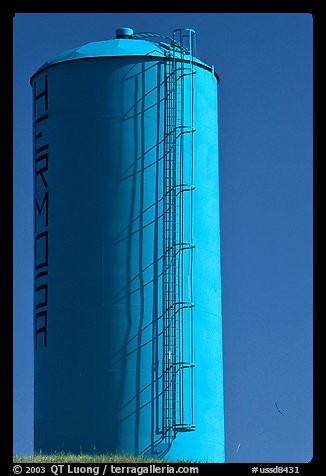 Blue water tower. South Dakota, USA