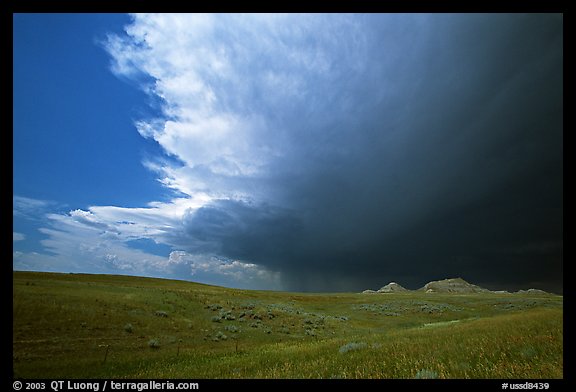 Storm cloud over prairie. South Dakota, USA (color)
