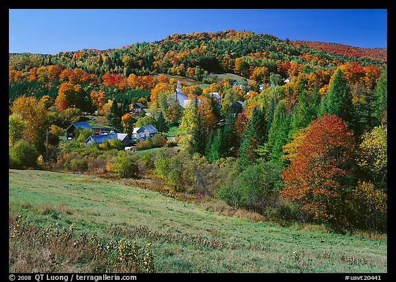 East Topsham village in the fall. Vermont, New England, USA (color)