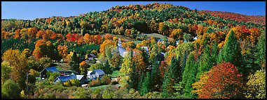 Rural autumn landscape, East Topsham. Vermont, New England, USA (Panoramic color)
