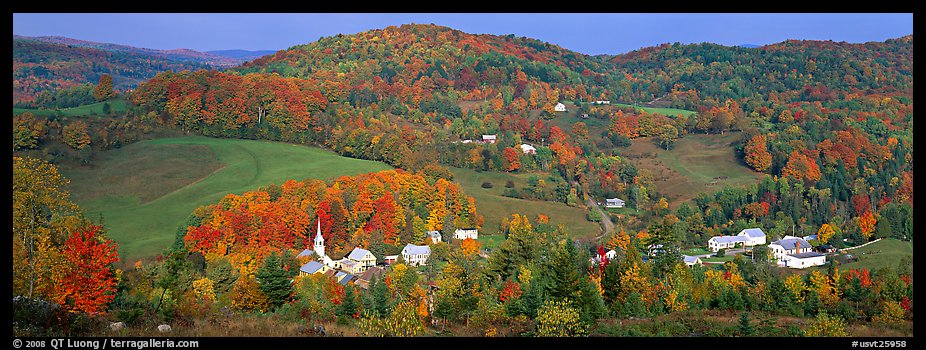 Rural autumn scenery, East Corithn. Vermont, New England, USA (color)
