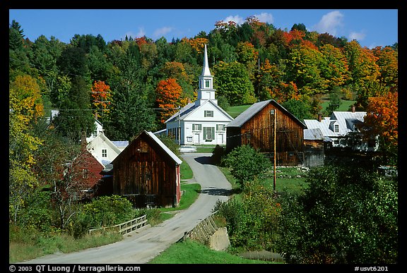 Waits River village. Vermont, New England, USA