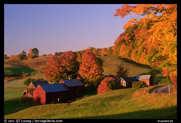 Jenne Farm, sunrise. Vermont, New England, USA (color)