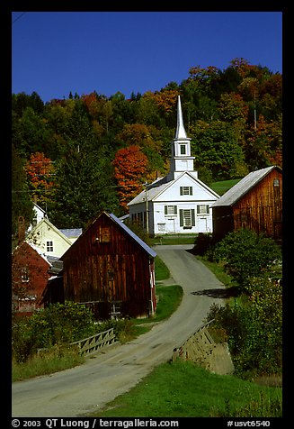 Waits River church. Vermont, New England, USA (color)