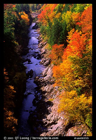 Quechee Gorge in fall. Vermont, New England, USA (color)