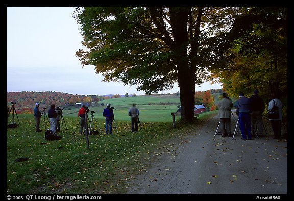 Photographers at Jenne Farm. Vermont, New England, USA (color)