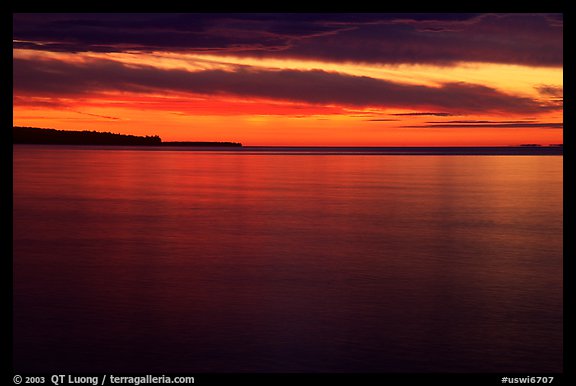 Apostle Islands National Lakeshore at sunset. Wisconsin, USA (color)