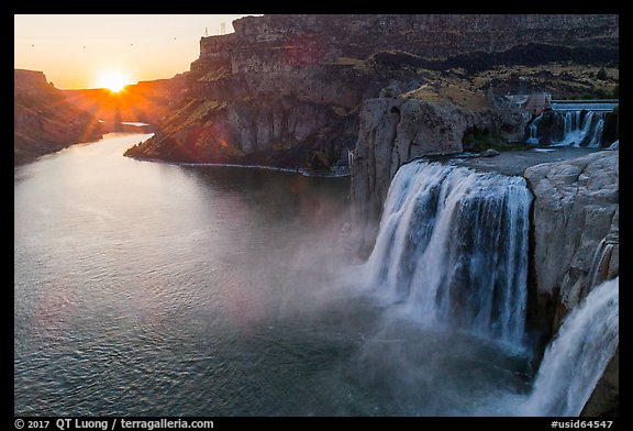 Shoshone Falls with sun setting. Idaho, USA (color)