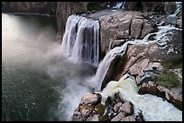 Converging waterfalls at Shoshone Falls. Idaho, USA ( color)