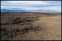 Aerial view of lava flow at edge of Little Park kipuka. Craters of the Moon National Monument and Preserve, Idaho, USA ( color)