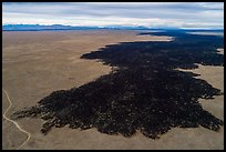 Aerial view of Lava Point, southern-most point of the Grassy lava flow. Craters of the Moon National Monument and Preserve, Idaho, USA ( color)