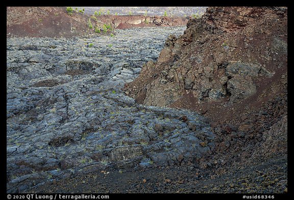 Hardened lava flow inside North Crater. Craters of the Moon National Monument and Preserve, Idaho, USA (color)
