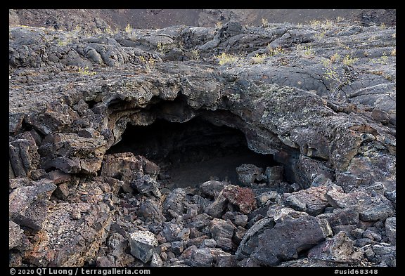 Entrance of lava tube. Craters of the Moon National Monument and Preserve, Idaho, USA