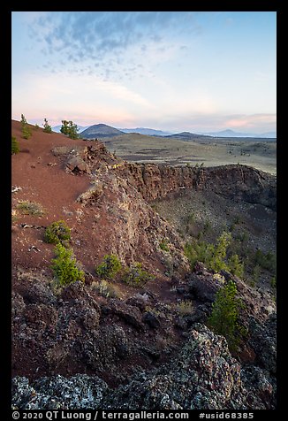 Echo Crater and Big Cinder Butte. Craters of the Moon National Monument and Preserve, Idaho, USA (color)