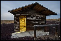 Trapper cabin at night, South Park Well. Craters of the Moon National Monument and Preserve, Idaho, USA ( color)