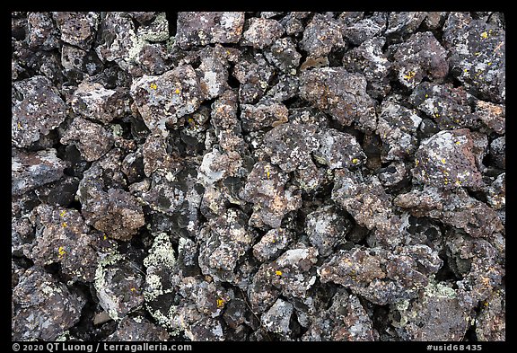 Close up of lava rocks with lichen. Craters of the Moon National Monument and Preserve, Idaho, USA (color)