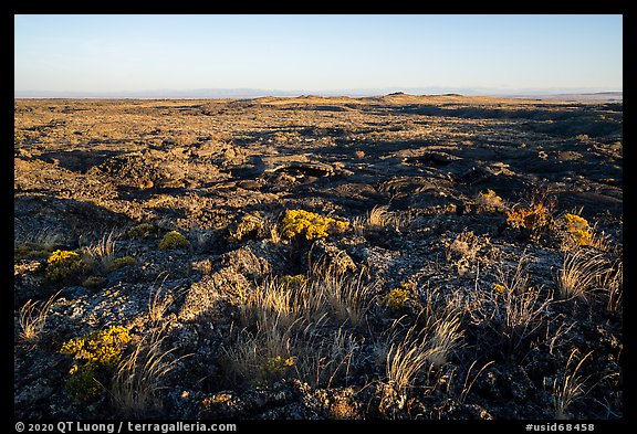 Wapi Flow at sunrise. Craters of the Moon National Monument and Preserve, Idaho, USA (color)