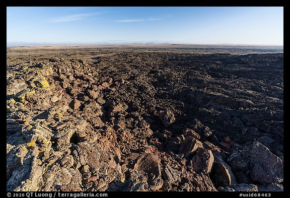 Pilar Butte shield volcano with gigantic lava flow. Craters of the Moon National Monument and Preserve, Idaho, USA (color)