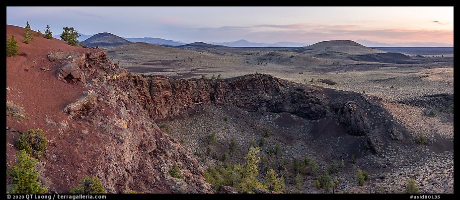 Echo Crater at dawn. Craters of the Moon National Monument and Preserve, Idaho, USA (color)
