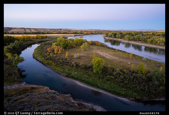 Lewis and Clark Decision Point at sunset. Upper Missouri River Breaks National Monument, Montana, USA (color)
