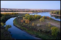 Confluence of the Marias and Missouri Rivers at Decision Point, dusk. Upper Missouri River Breaks National Monument, Montana, USA ( color)