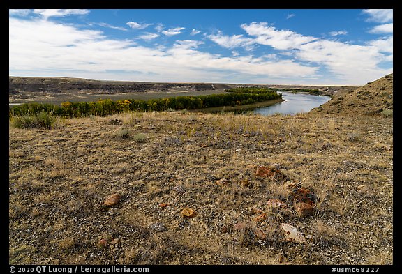 Undisturbed tipi rings, Little Sandy. Upper Missouri River Breaks National Monument, Montana, USA