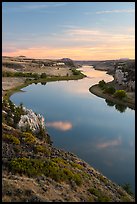 Sunset over Missouri River from Burnt Butte. Upper Missouri River Breaks National Monument, Montana, USA ( color)