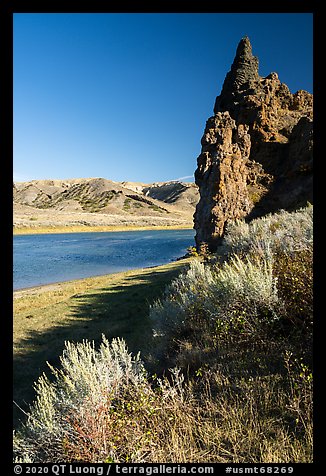 Citadel Rock igneous plug. Upper Missouri River Breaks National Monument, Montana, USA (color)