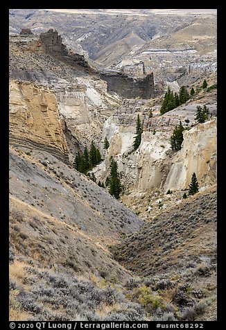 Ridges and canyon walls, Valley of the Walls. Upper Missouri River Breaks National Monument, Montana, USA (color)