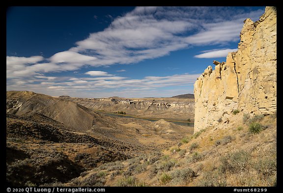 Cliffs and Missouri River valley. Upper Missouri River Breaks National Monument, Montana, USA (color)